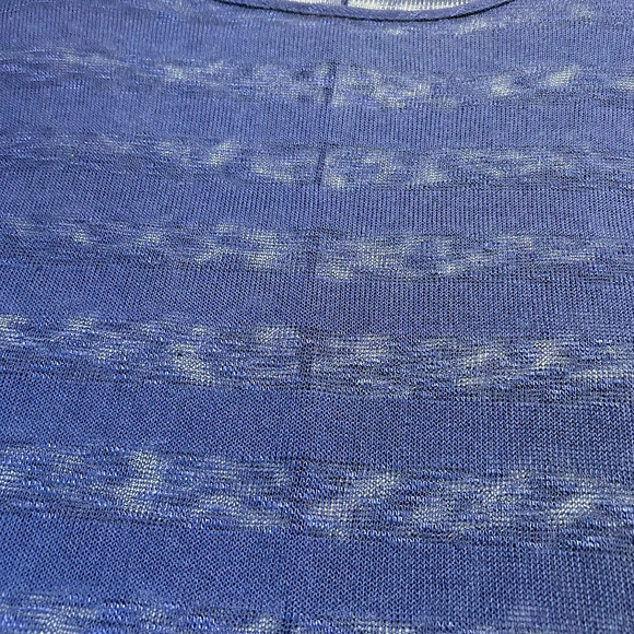 Forever 21 Women's Navy Blue Knit Sheer Stripe Top - Size Medium - Picture 4 of 4